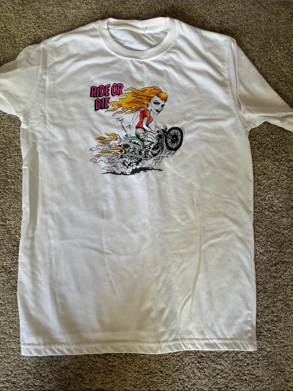Ride or Die Graphic Adult T-Shirt – White